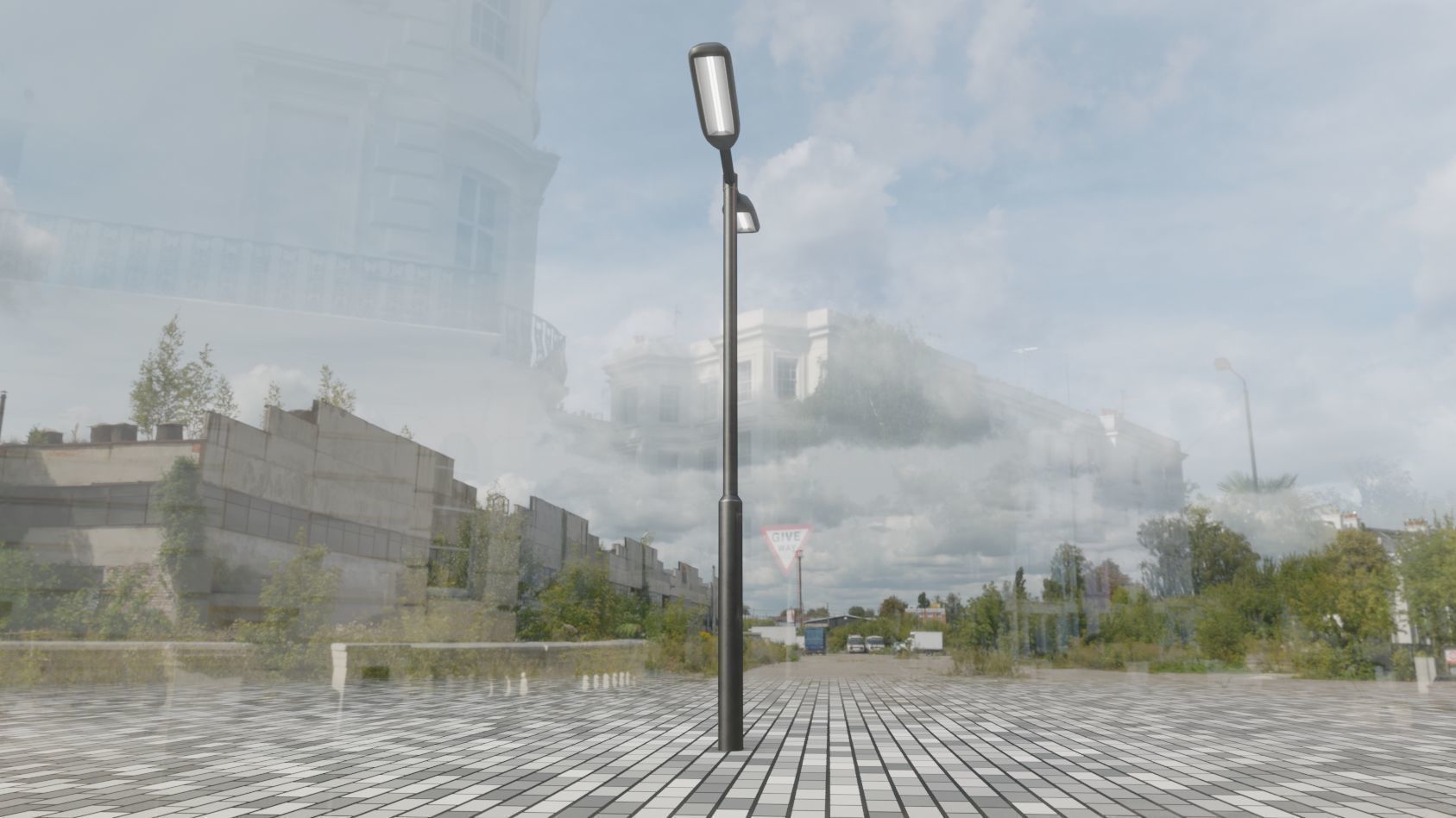 Street Light 11 version 2  3m with pole 3 Low-poly 3D model_96