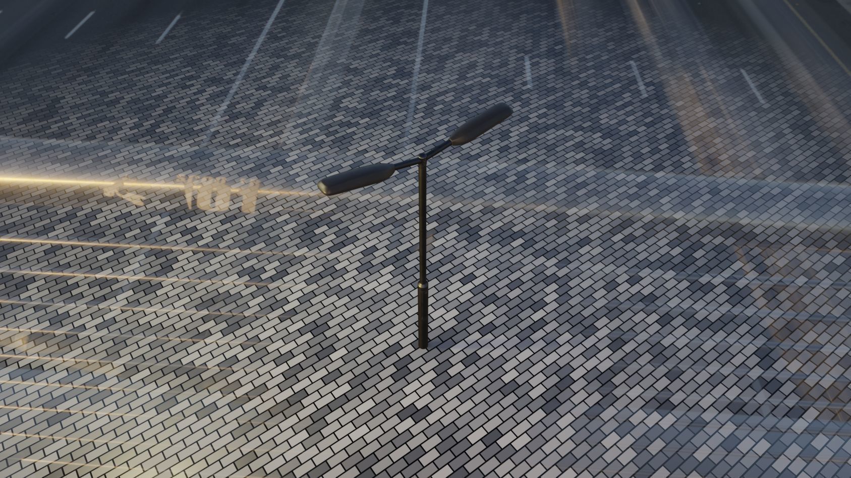 Street Light 11 version 2  3m with pole 3 Low-poly 3D model_31