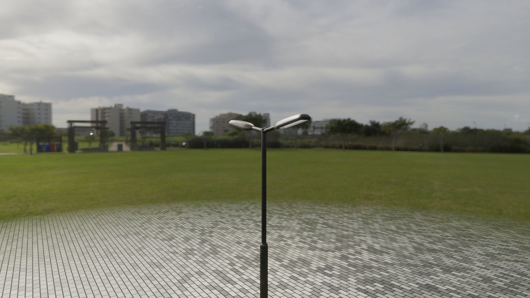 Street Light 11 version 2  3m with pole 3 Low-poly 3D model_40