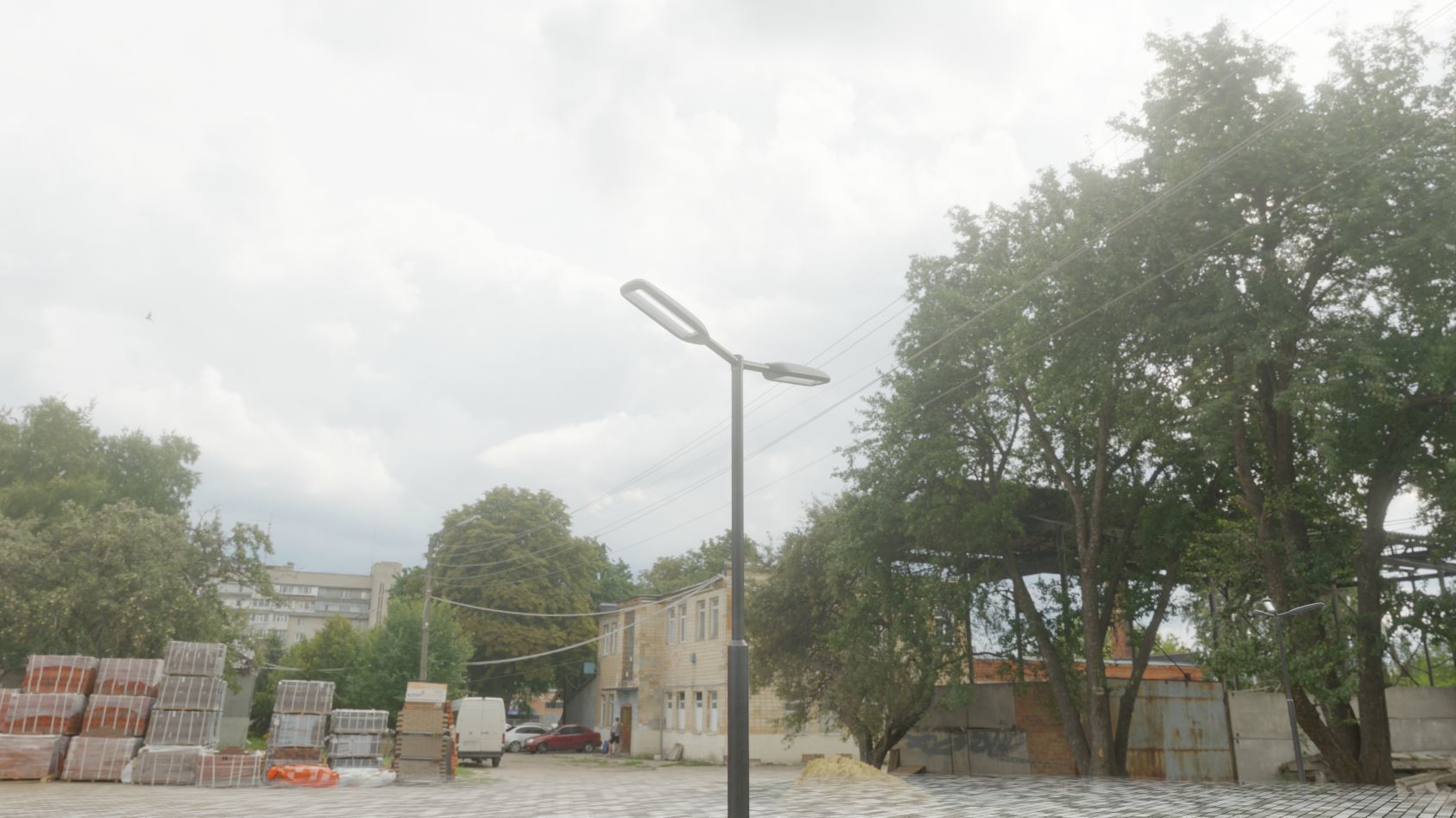 Street Light 11 version 2  3m with pole 3 Low-poly 3D model_47