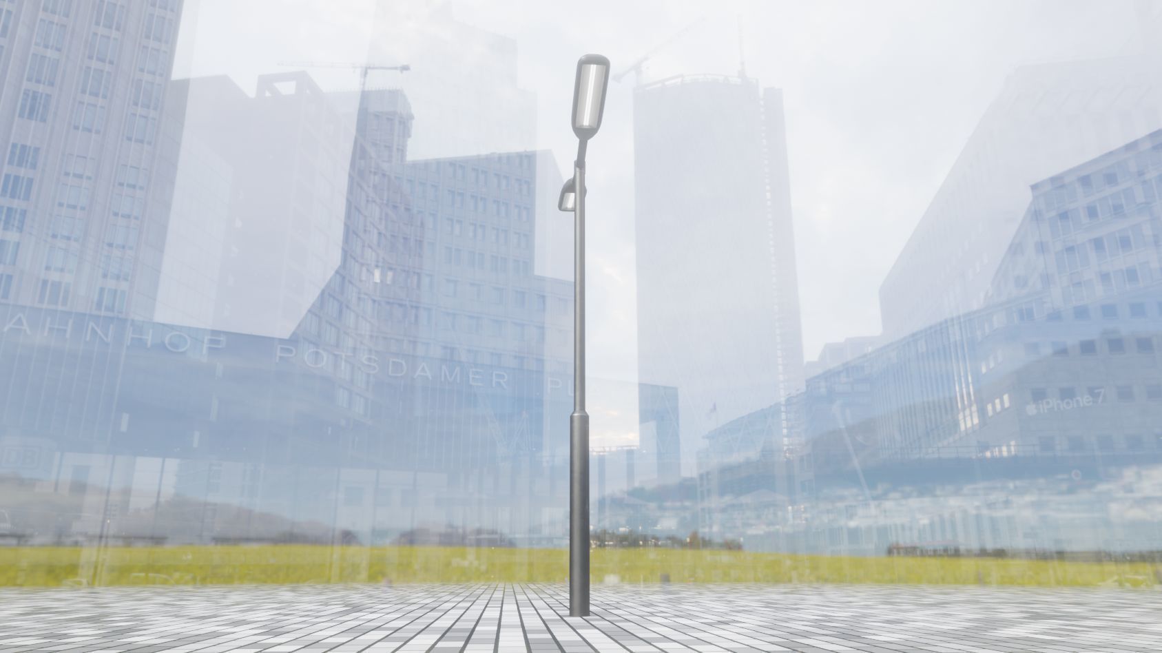 Street Light 11 version 2  3m with pole 3 Low-poly 3D model_95