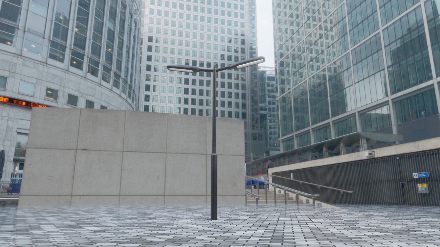 Street Light 11 version 2  3m with pole 3 Low-poly 3D model_54