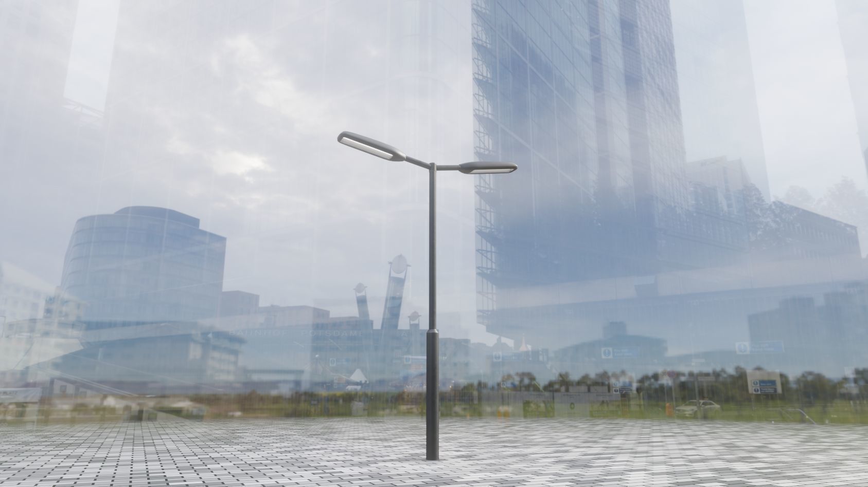 Street Light 11 version 2  3m with pole 3 Low-poly 3D model_50