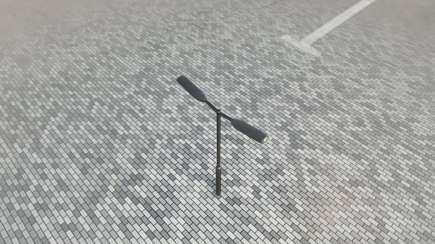 Street Light 11 version 2  3m with pole 3 Low-poly 3D model_21