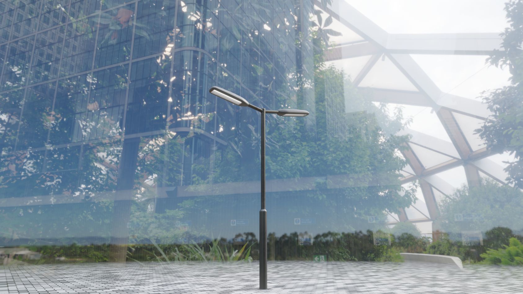 Street Light 11 version 2  3m with pole 3 Low-poly 3D model_49