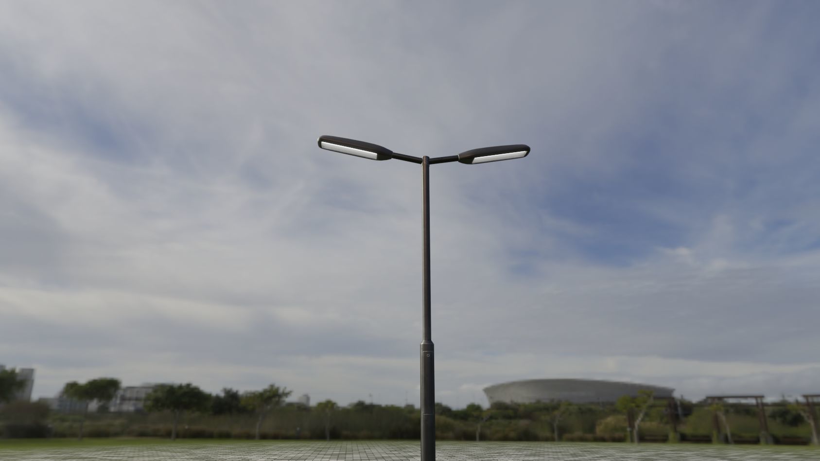 Street Light 11 version 2  3m with pole 3 Low-poly 3D model_70