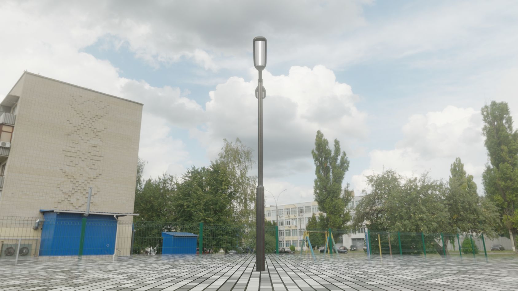 Street Light 11 version 2  3m with pole 3 Low-poly 3D model_62