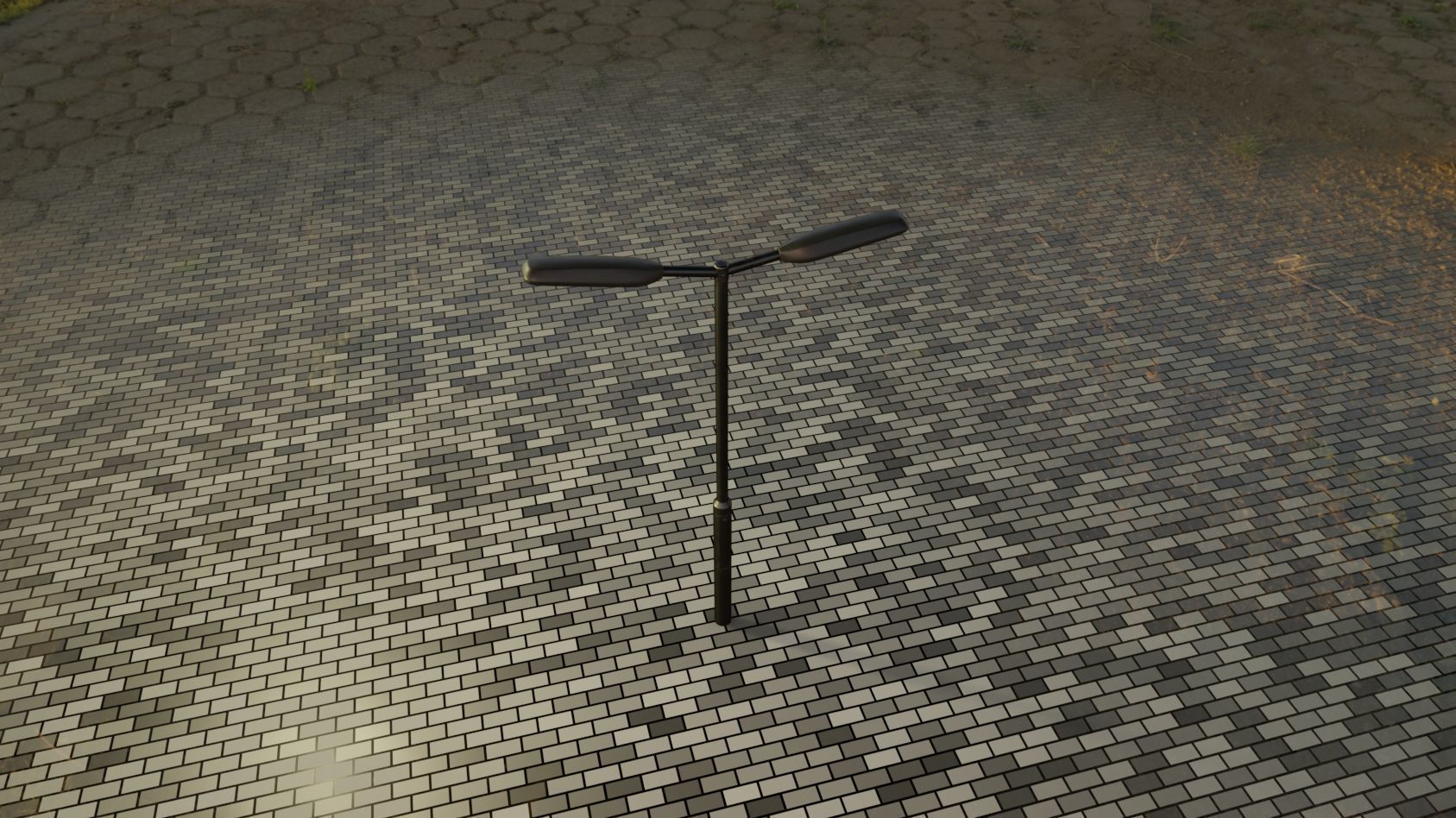 Street Light 11 version 2  3m with pole 3 Low-poly 3D model_33