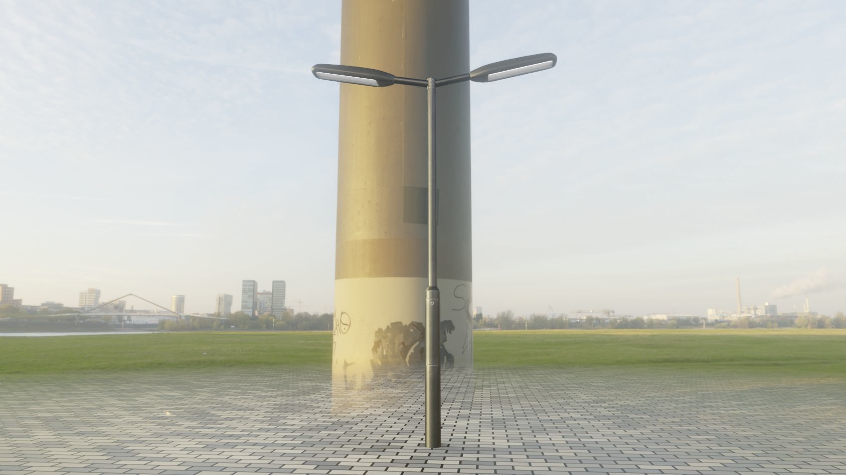 Street Light 11 version 2  3m with pole 3 Low-poly 3D model_3