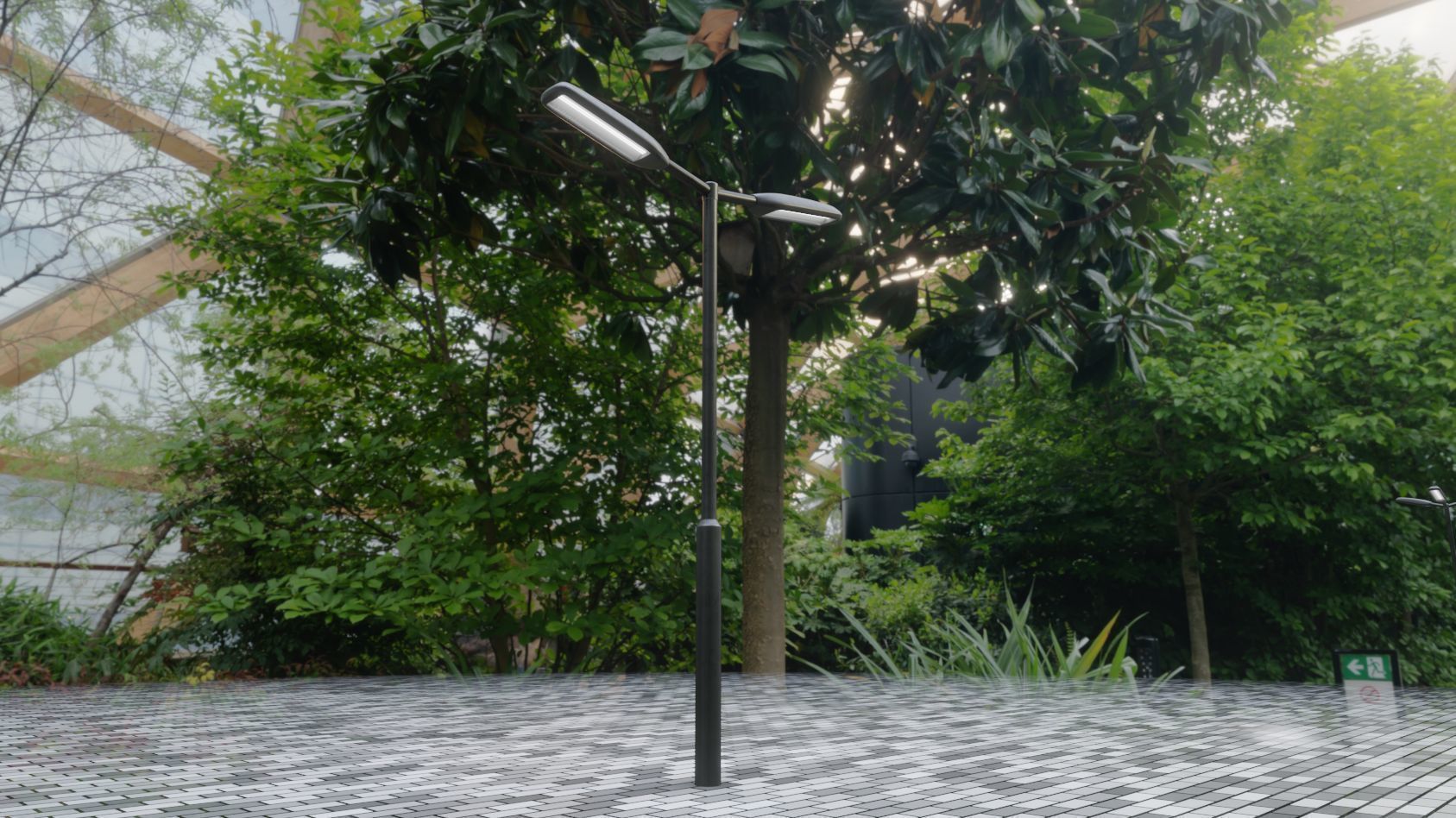 Street Light 11 version 2  3m with pole 3 Low-poly 3D model_83