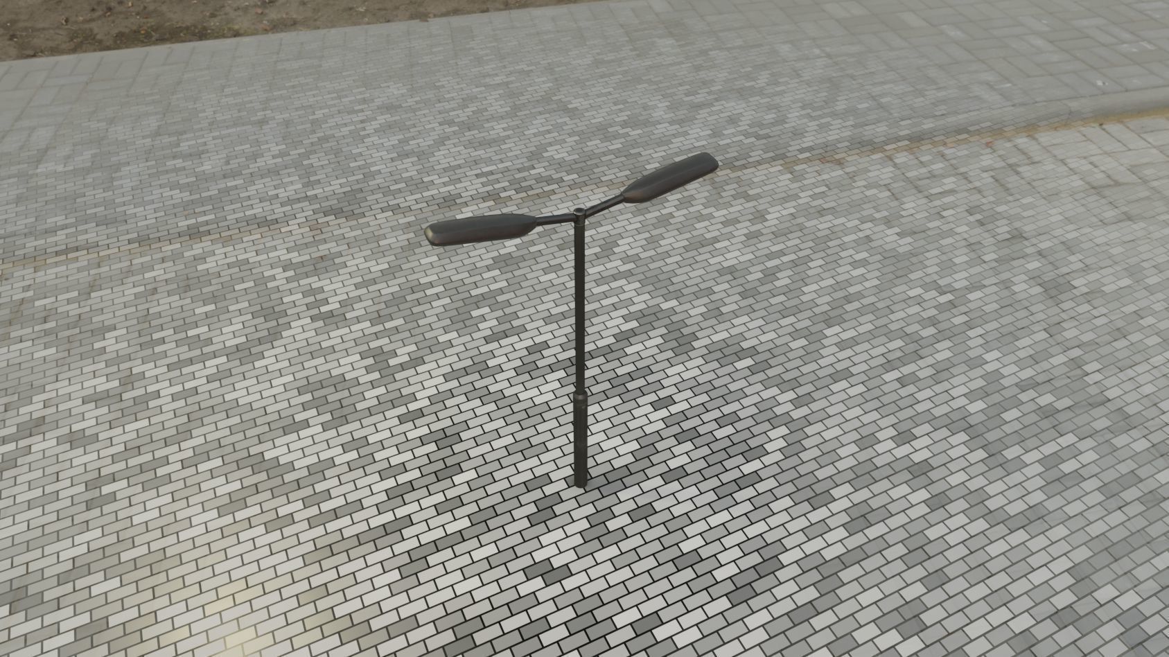 Street Light 11 version 2  3m with pole 3 Low-poly 3D model_32
