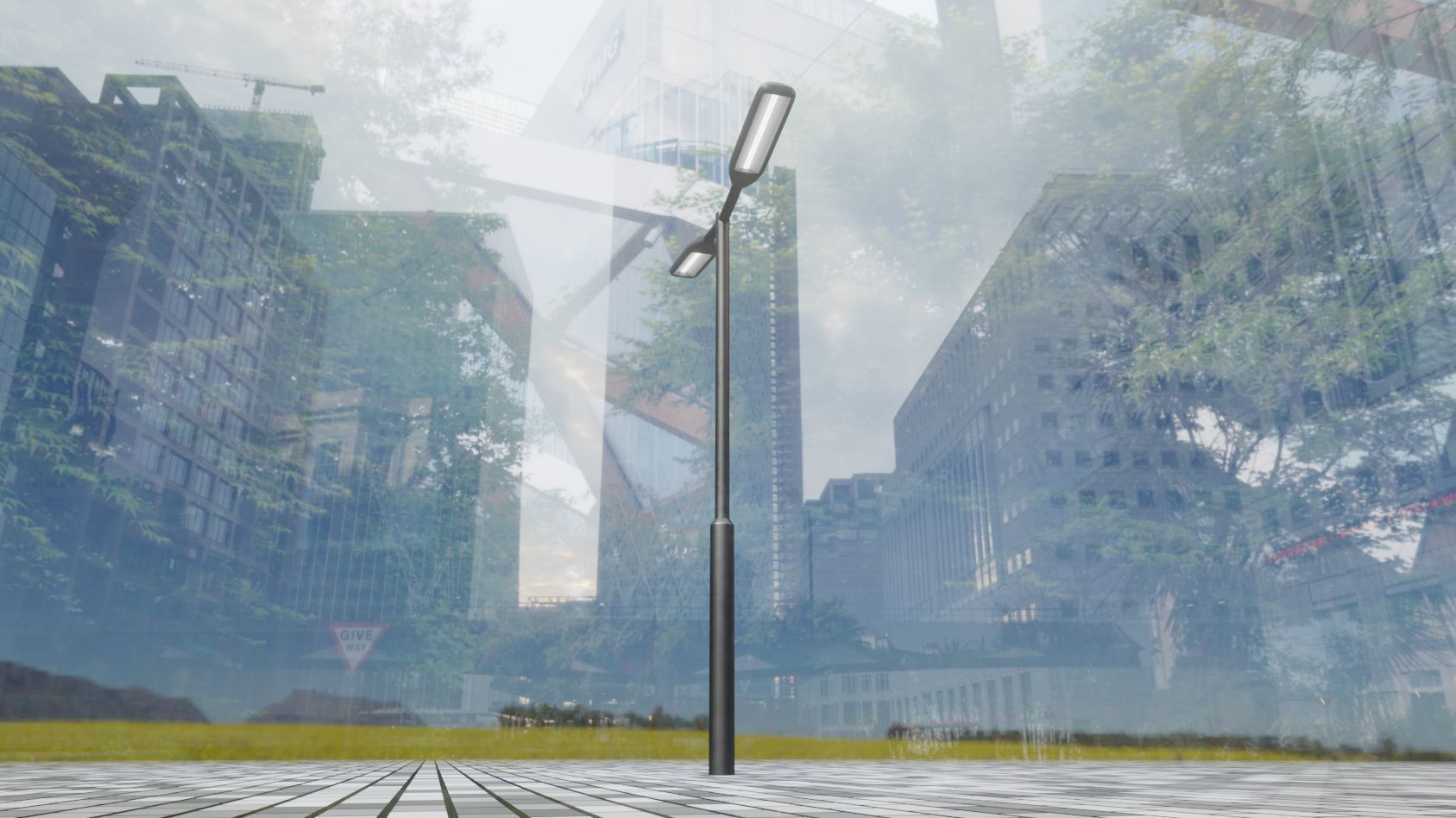 Street Light 11 version 2  3m with pole 3 Low-poly 3D model_94