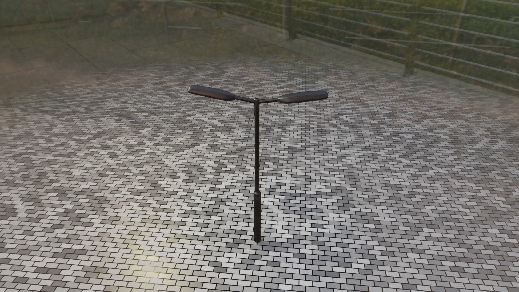 Street Light 11 version 2  3m with pole 3 Low-poly 3D model_35