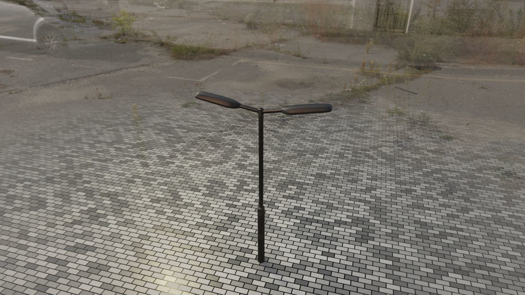 Street Light 11 version 2  3m with pole 3 Low-poly 3D model_36