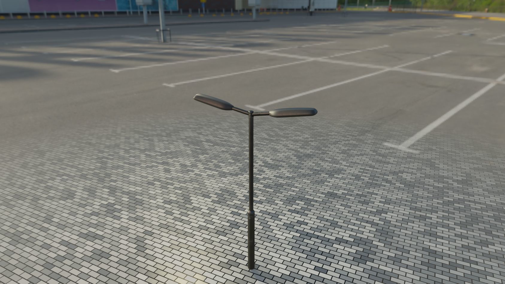 Street Light 11 version 2  3m with pole 3 Low-poly 3D model_37