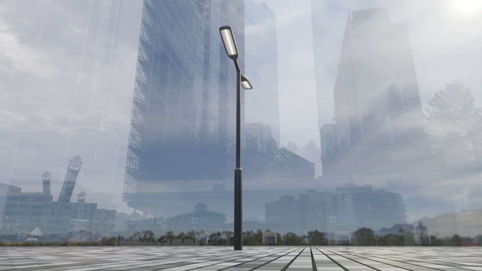 Street Light 11 version 2  3m with pole 3 Low-poly 3D model_80