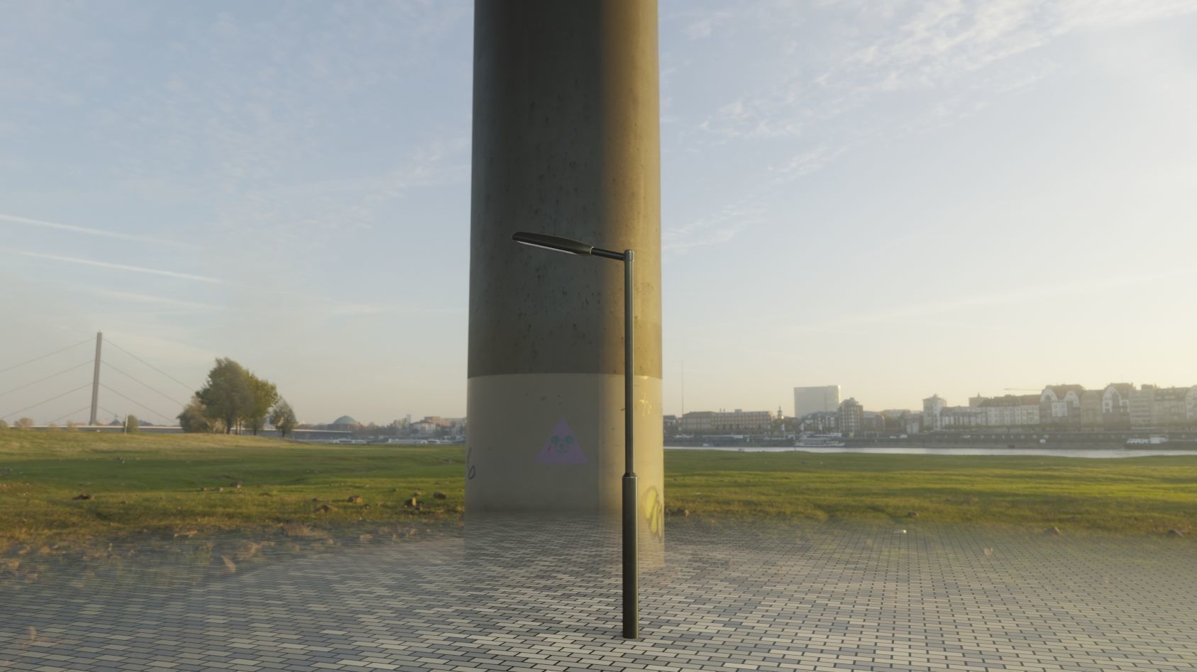 Street Light 11 version 1  3m with pole 3 Low-poly 3D model_86