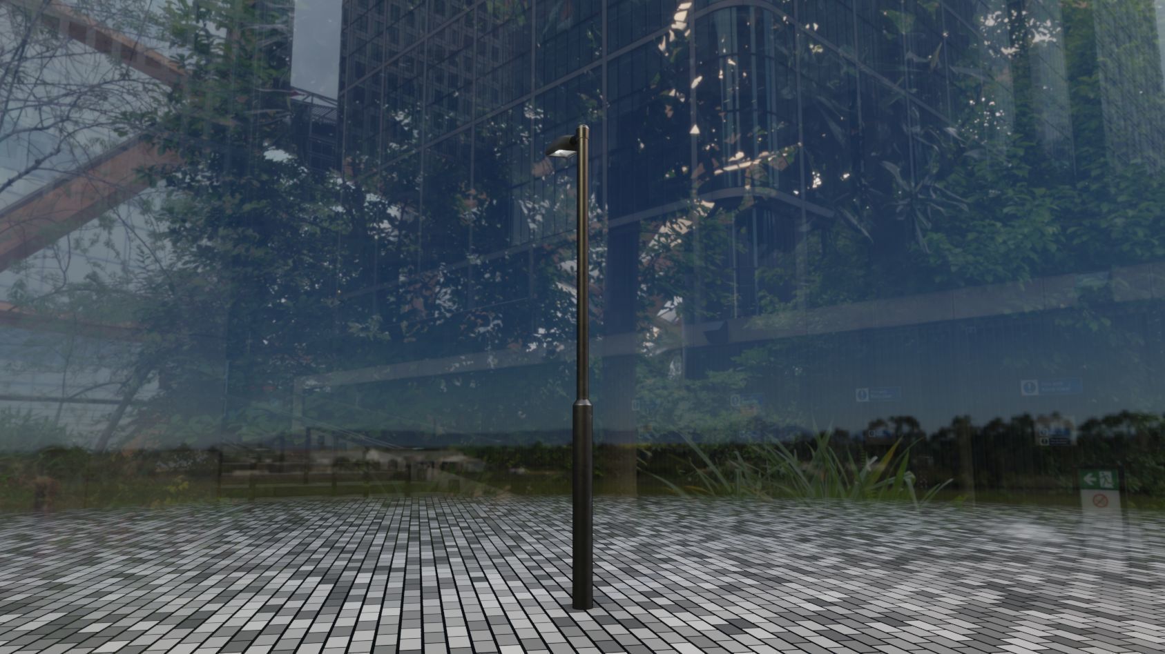 Street Light 11 version 1  3m with pole 3 Low-poly 3D model_57
