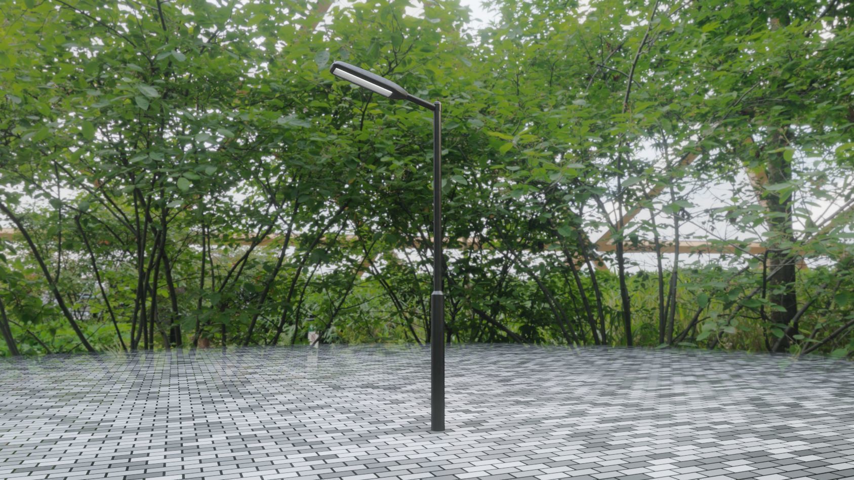 Street Light 11 version 1  3m with pole 3 Low-poly 3D model_46