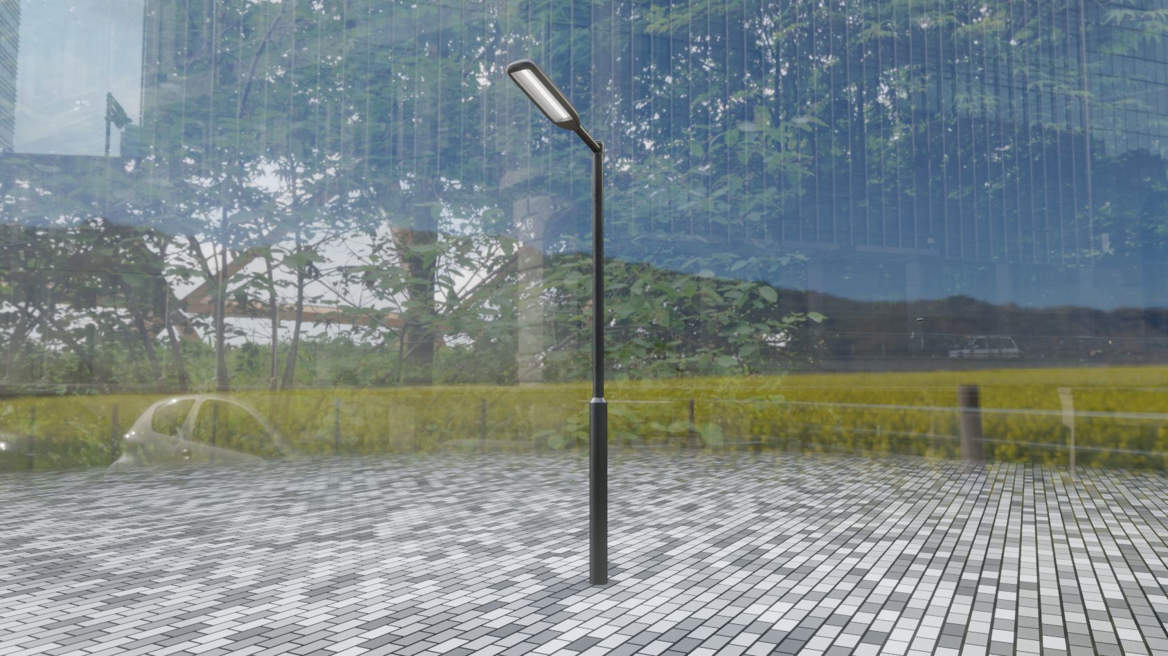 Street Light 11 version 1  3m with pole 3 Low-poly 3D model_42
