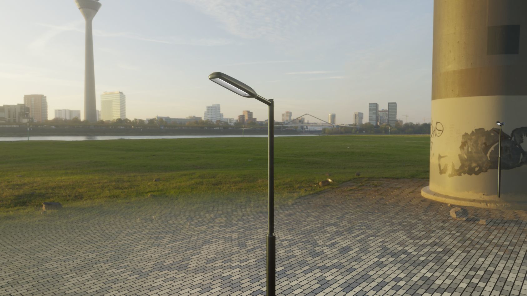 Street Light 11 version 1  3m with pole 3 Low-poly 3D model_11