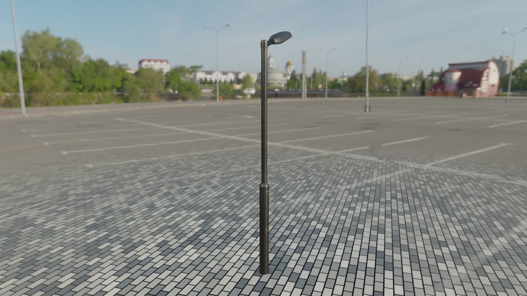 Street Light 11 version 1  3m with pole 3 Low-poly 3D model_60