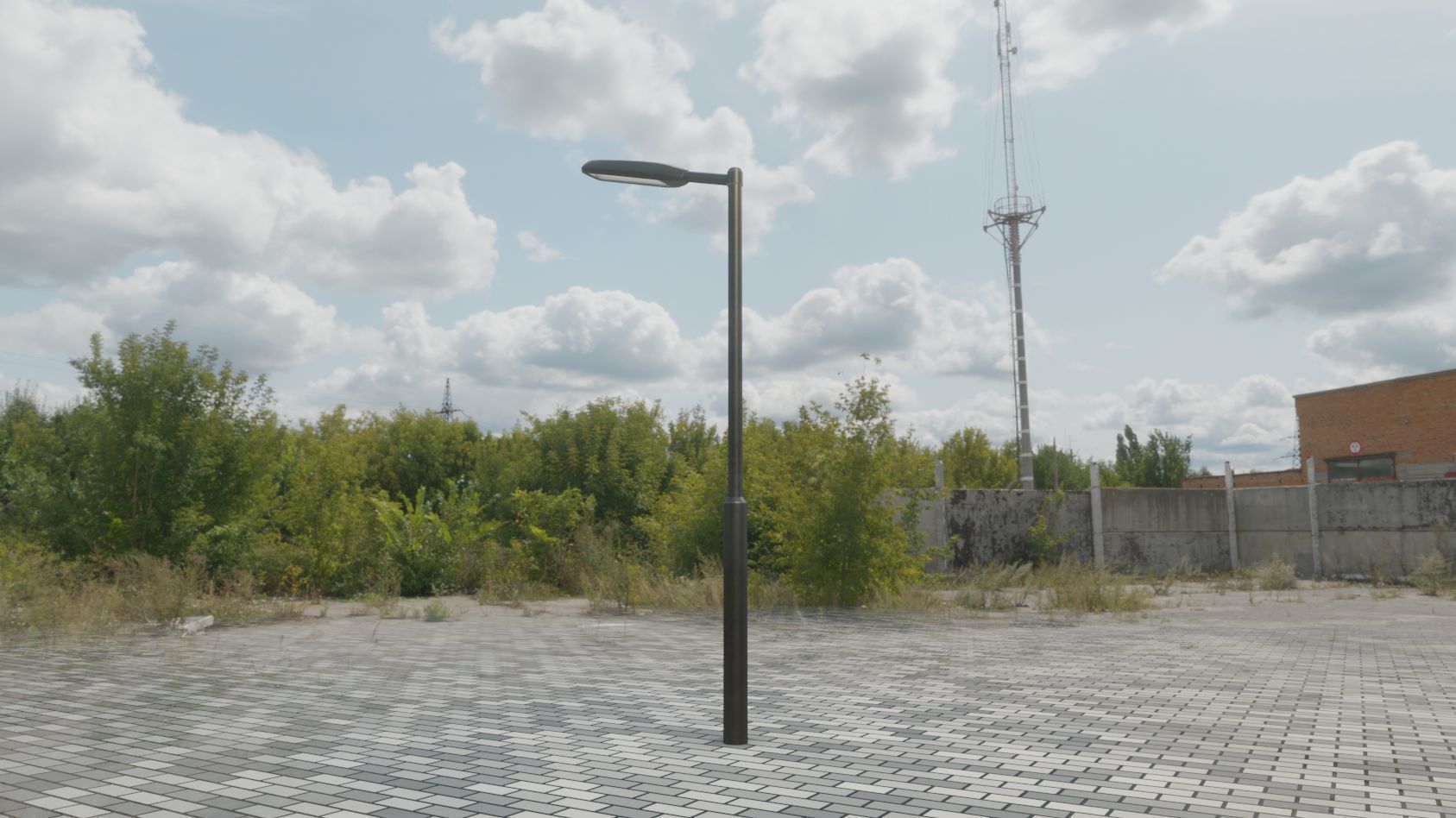 Street Light 11 version 1  3m with pole 3 Low-poly 3D model_52
