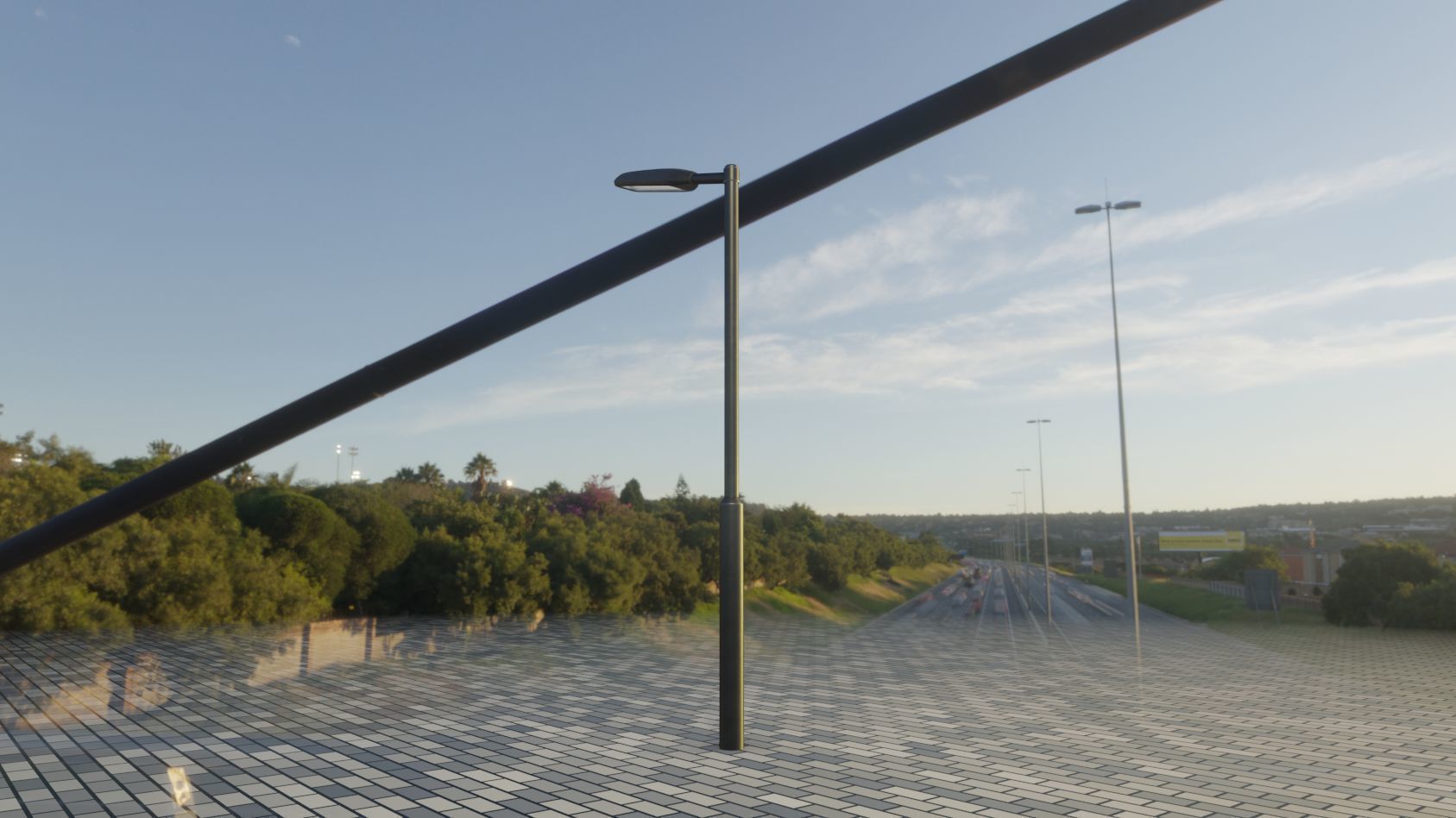 Street Light 11 version 1  3m with pole 3 Low-poly 3D model_54