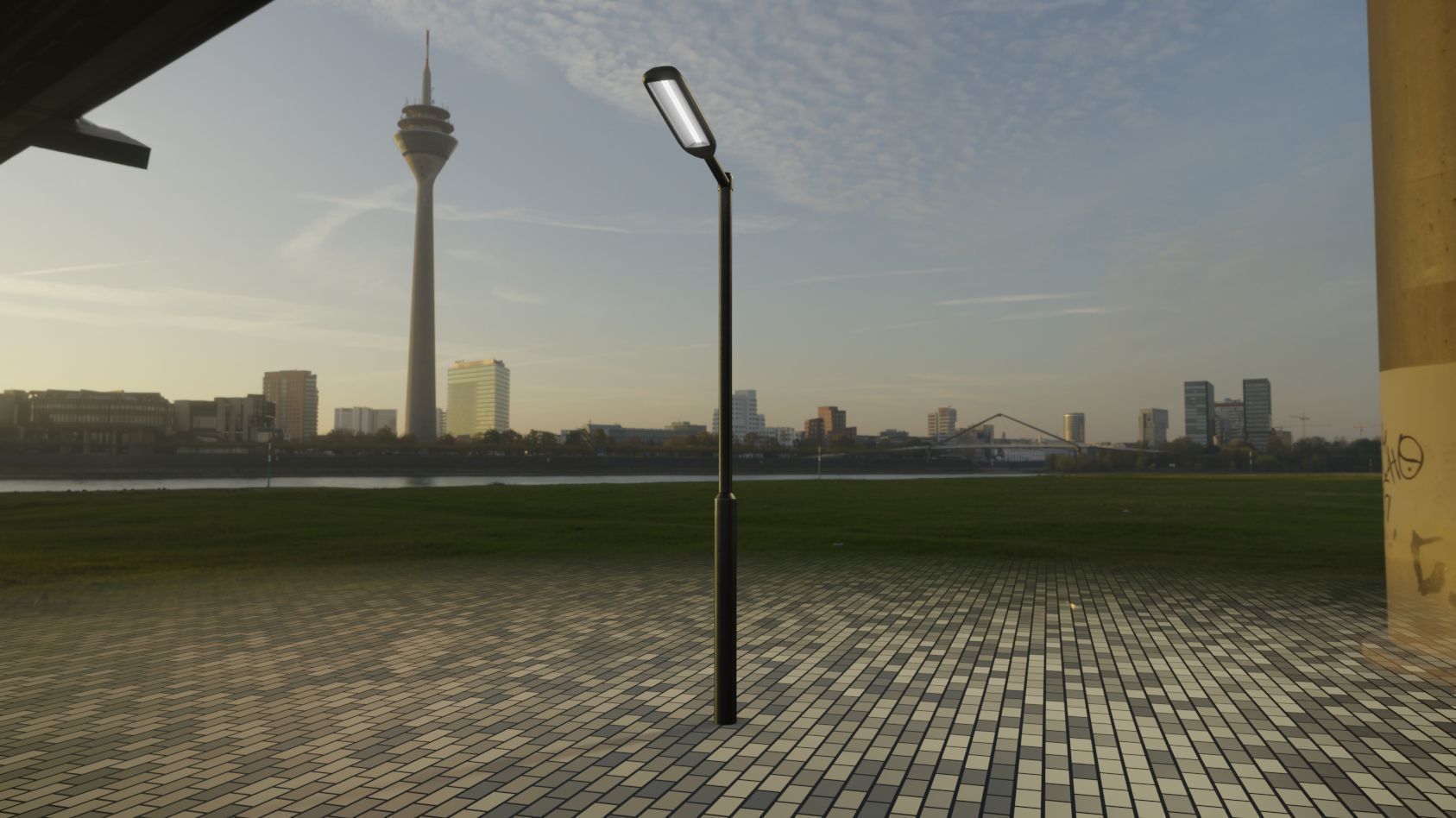 Street Light 11 version 1  3m with pole 3 Low-poly 3D model_41