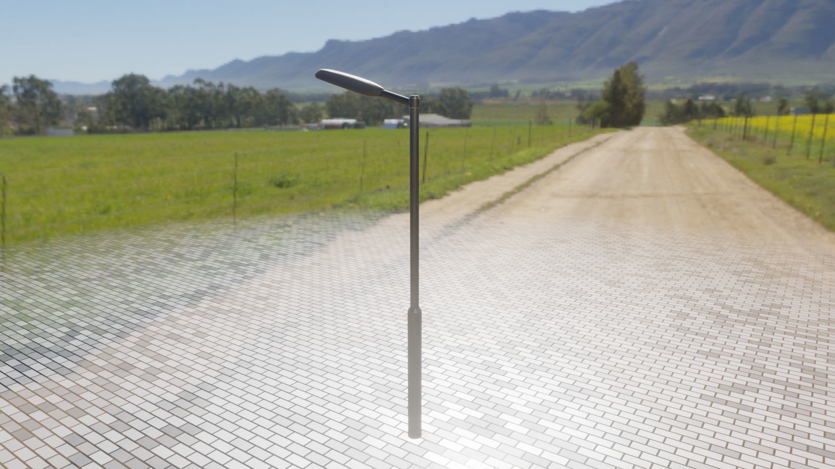 Street Light 11 version 1  3m with pole 3 Low-poly 3D model_19