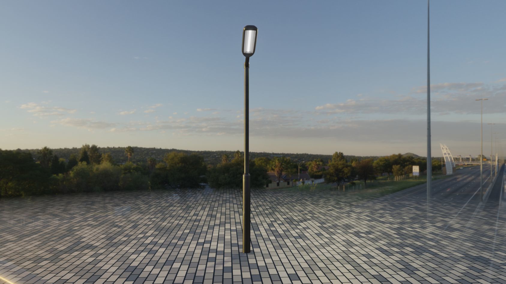 Street Light 11 version 1  3m with pole 3 Low-poly 3D model_39