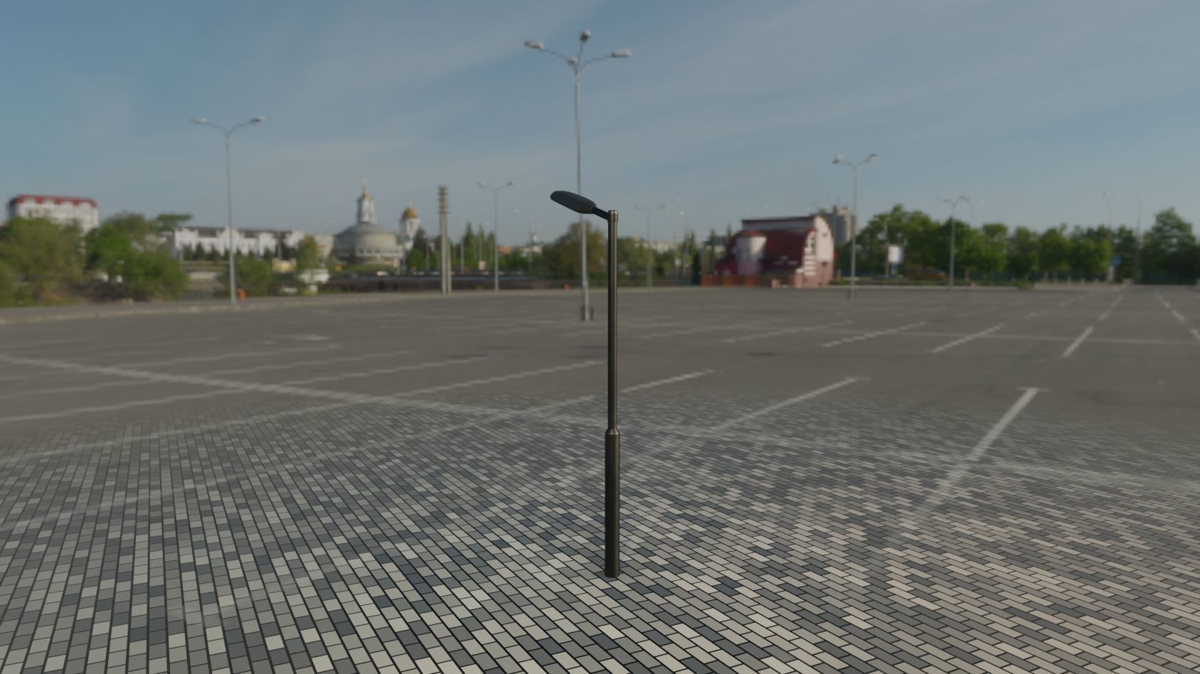 Street Light 11 version 1  3m with pole 3 Low-poly 3D model_90
