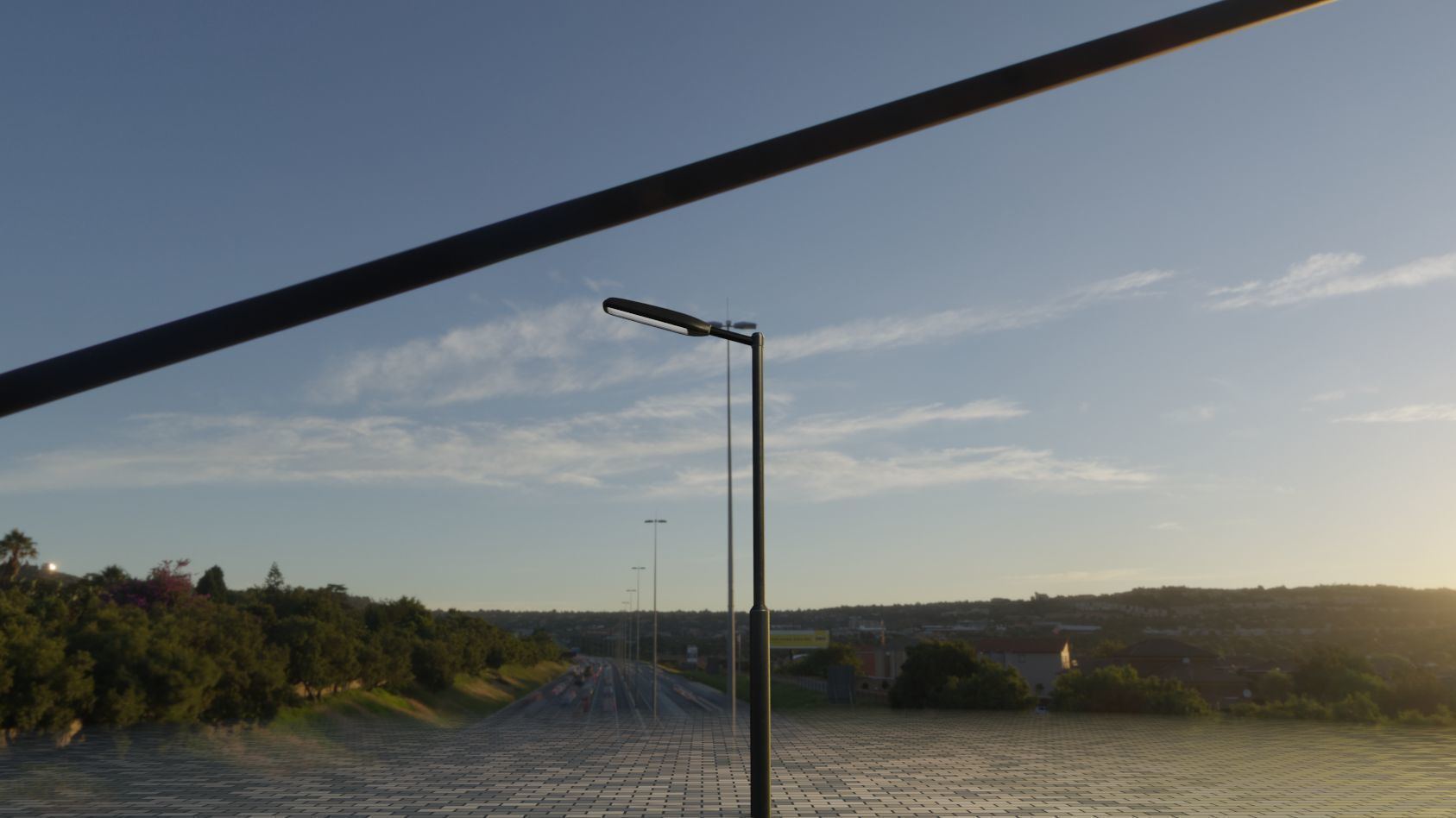 Street Light 11 version 1  3m with pole 3 Low-poly 3D model_84