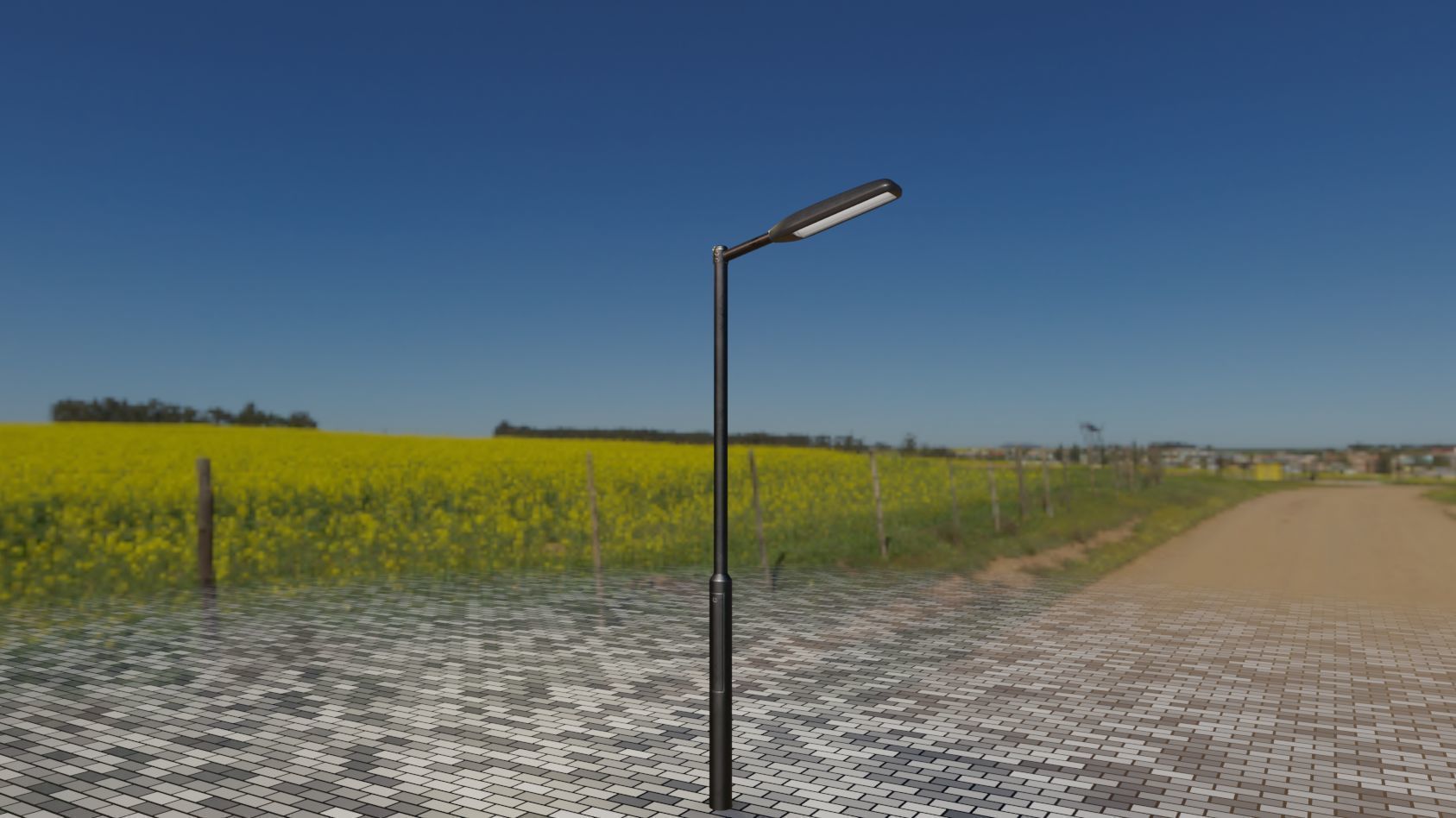 Street Light 11 version 1  3m with pole 3 Low-poly 3D model_34