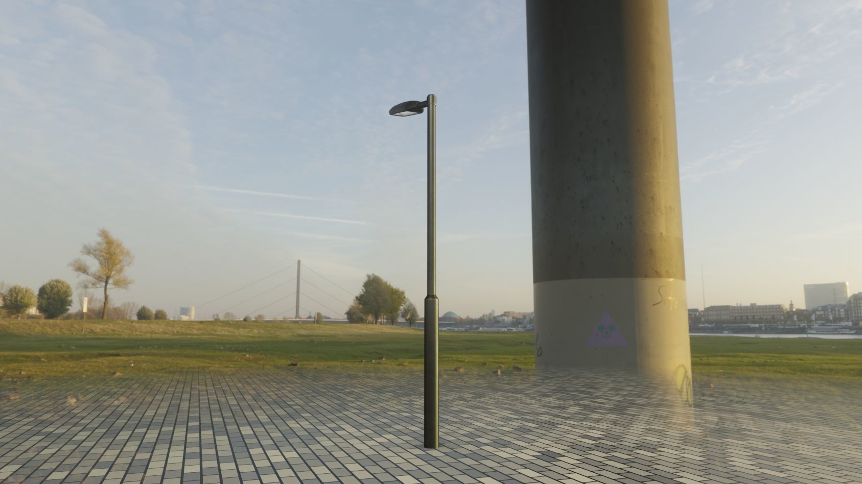 Street Light 11 version 1  3m with pole 3 Low-poly 3D model_56
