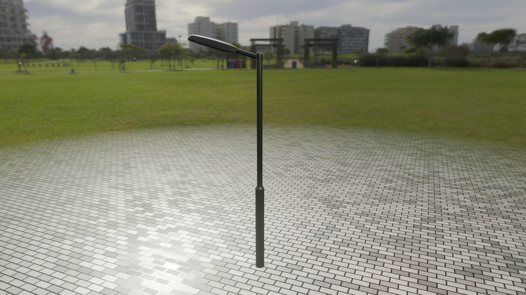 Street Light 11 version 1  3m with pole 3 Low-poly 3D model_18