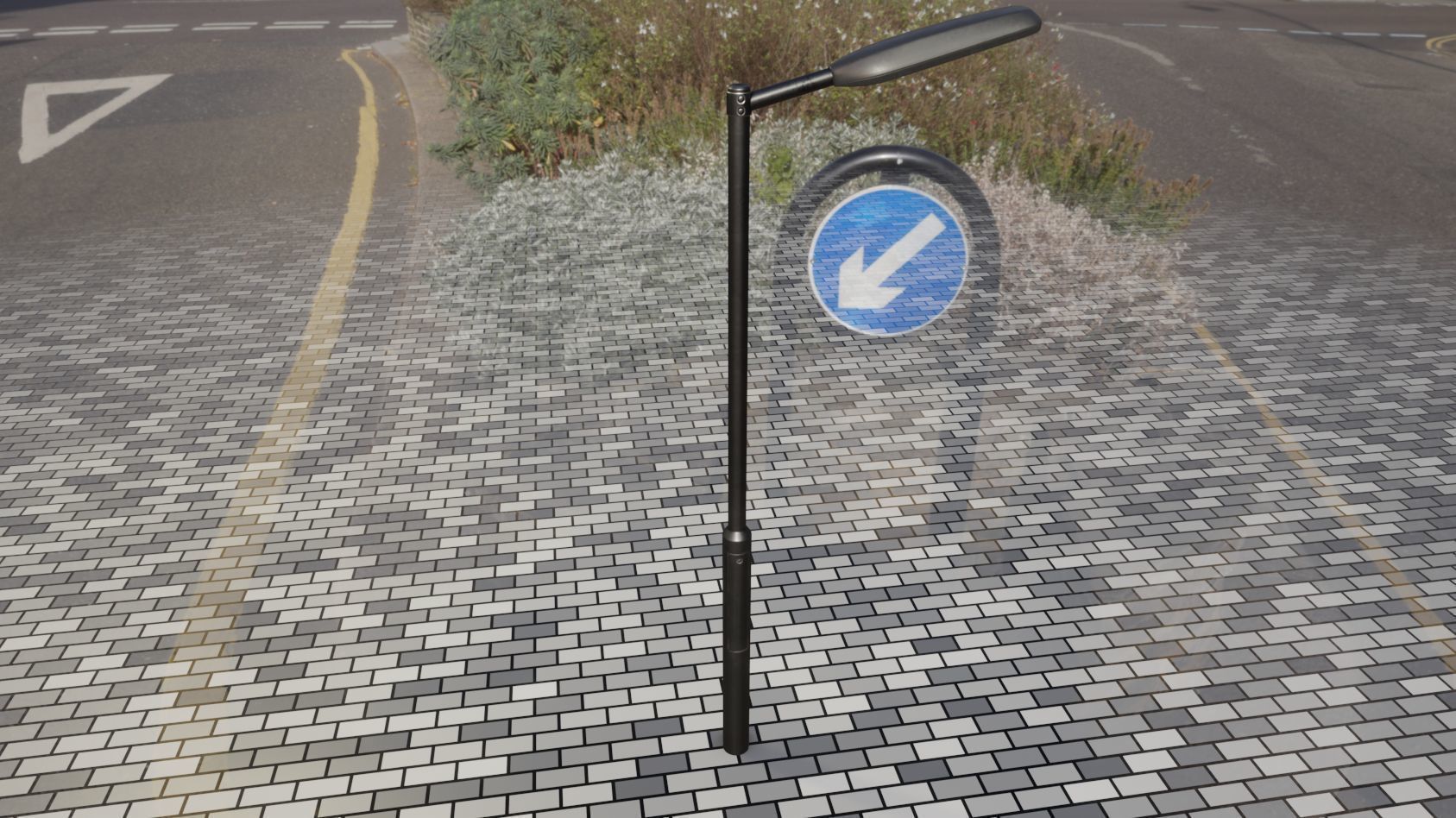 Street Light 11 version 1  3m with pole 3 Low-poly 3D model_66