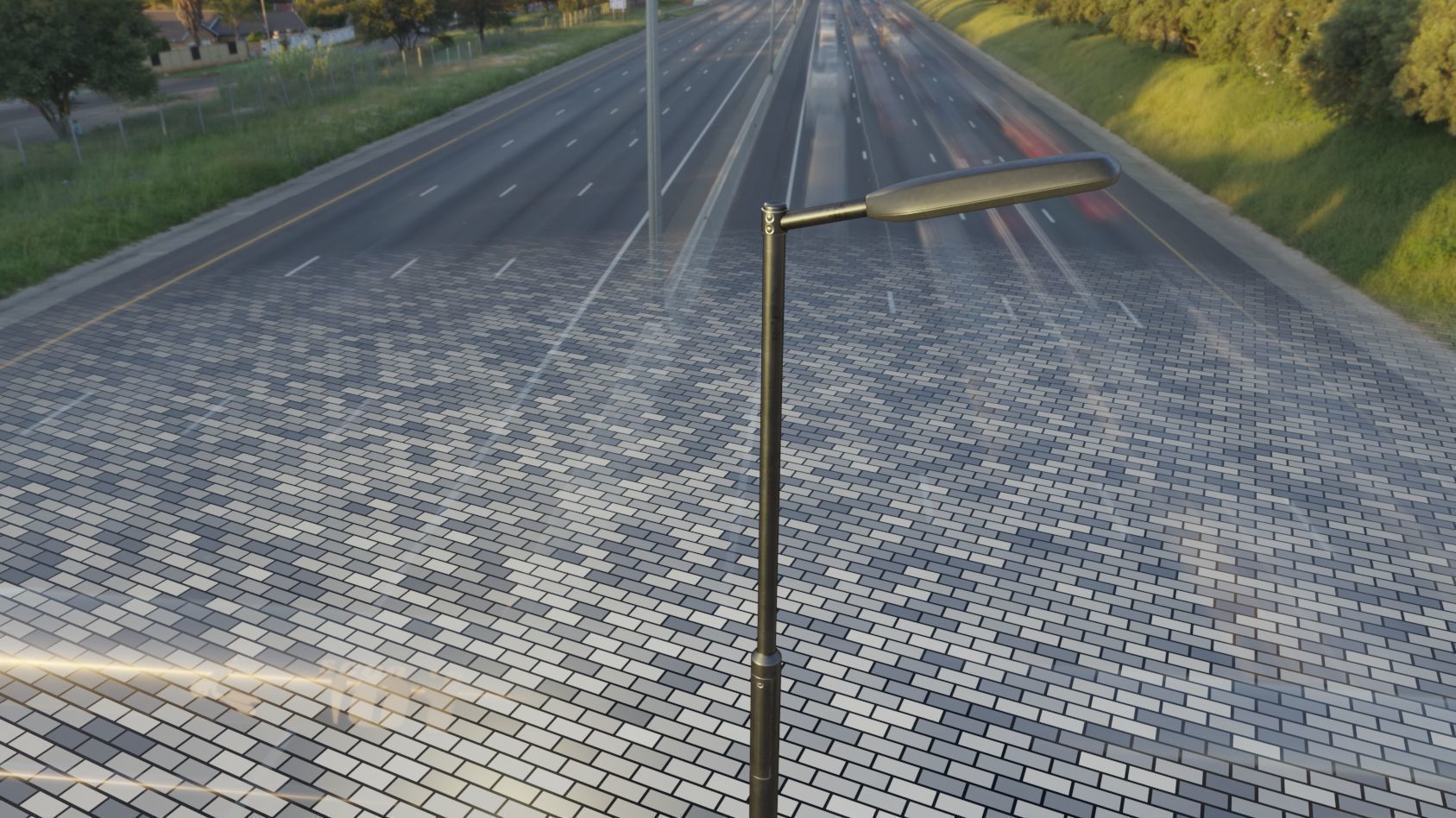 Street Light 11 version 1  3m with pole 3 Low-poly 3D model_69