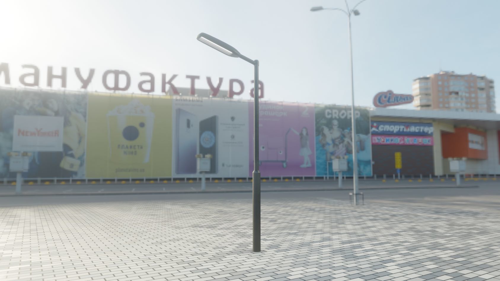 Street Light 11 version 1  3m with pole 3 Low-poly 3D model_45