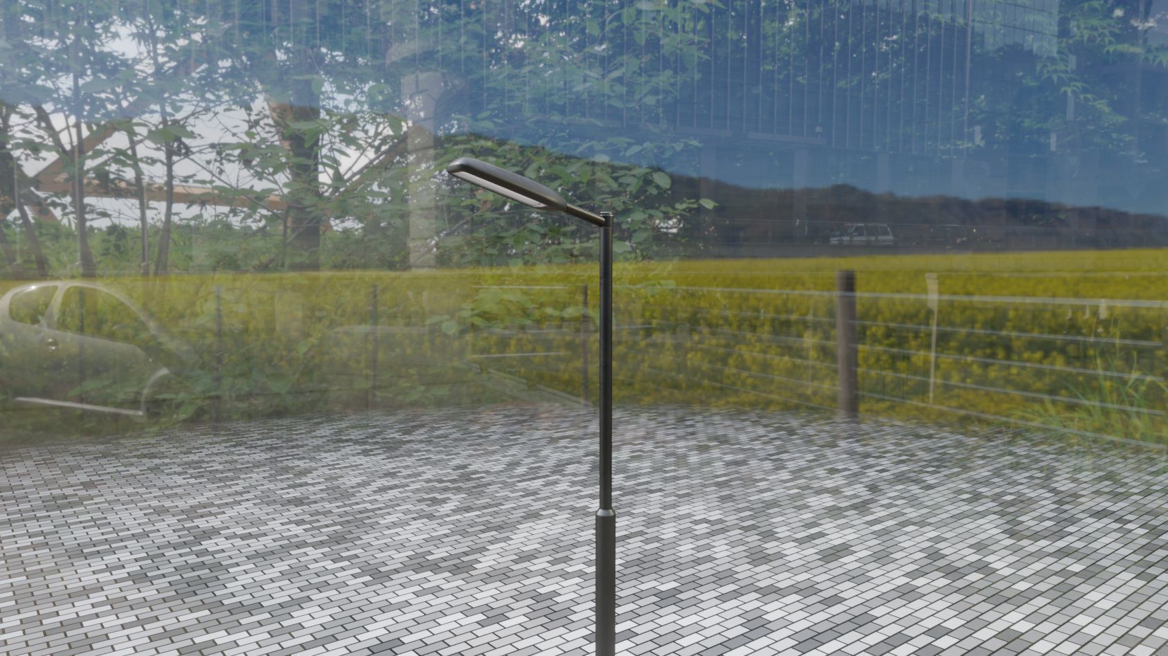 Street Light 11 version 1  3m with pole 3 Low-poly 3D model_12