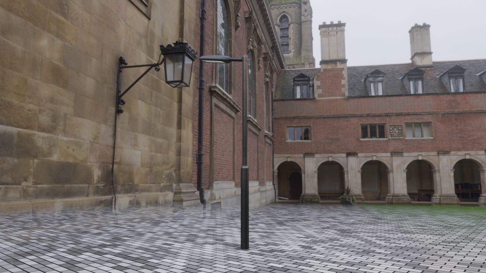 Street Light 11 version 1  3m with pole 3 Low-poly 3D model_53