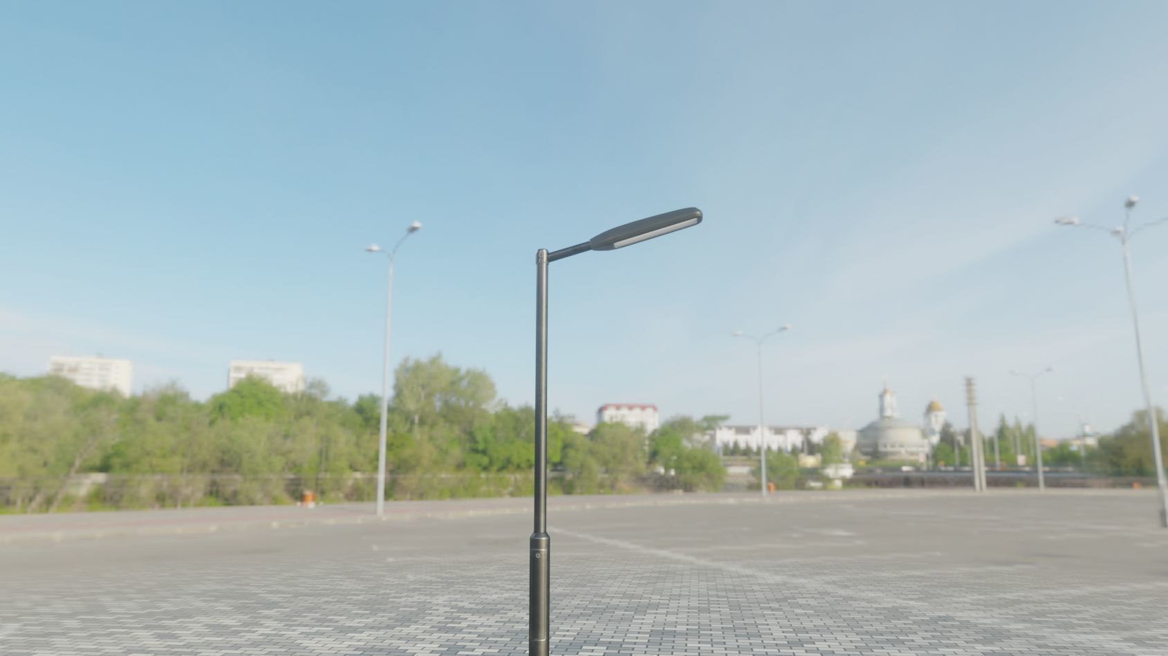 Street Light 11 version 1  3m with pole 3 Low-poly 3D model_2