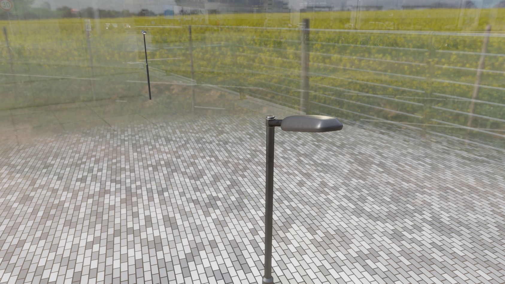 Street Light 11 version 1  3m with pole 3 Low-poly 3D model_73