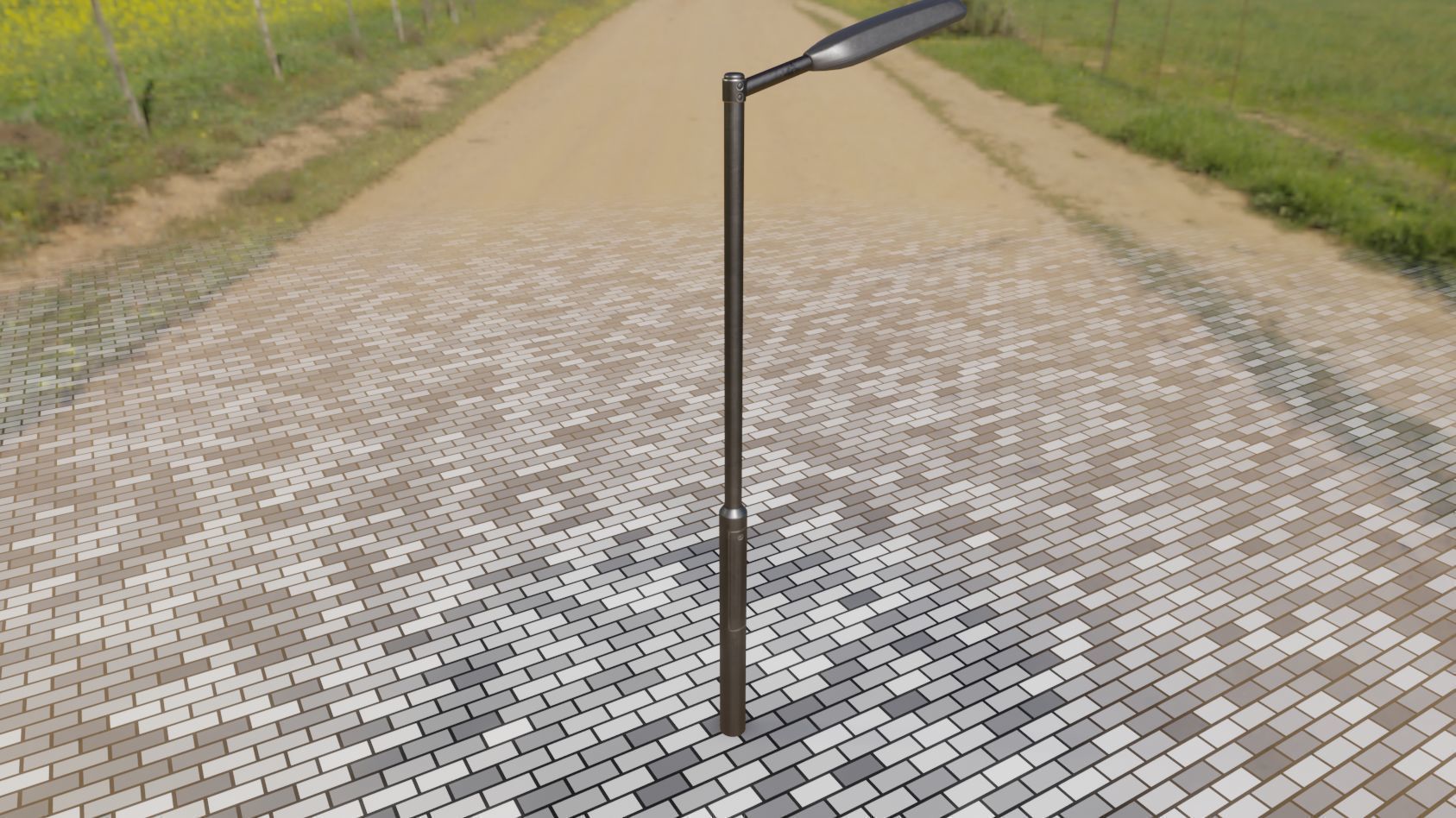 Street Light 11 version 1  3m with pole 3 Low-poly 3D model_64