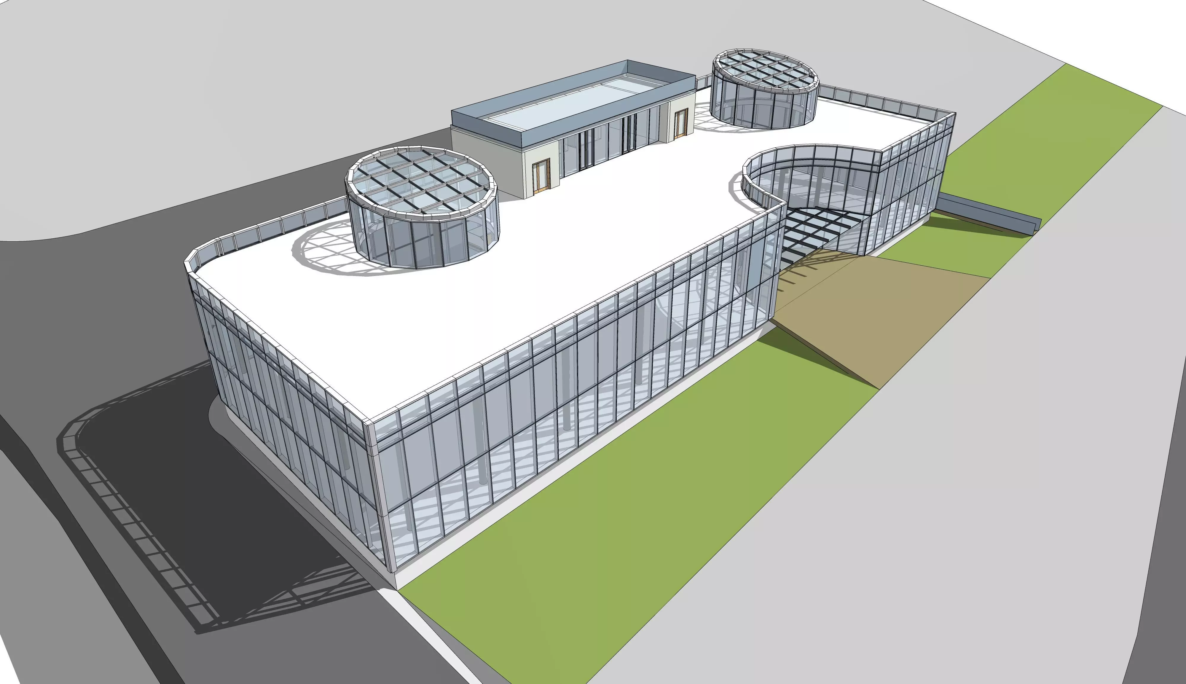 3D model of a two-storey office building 3D model_0