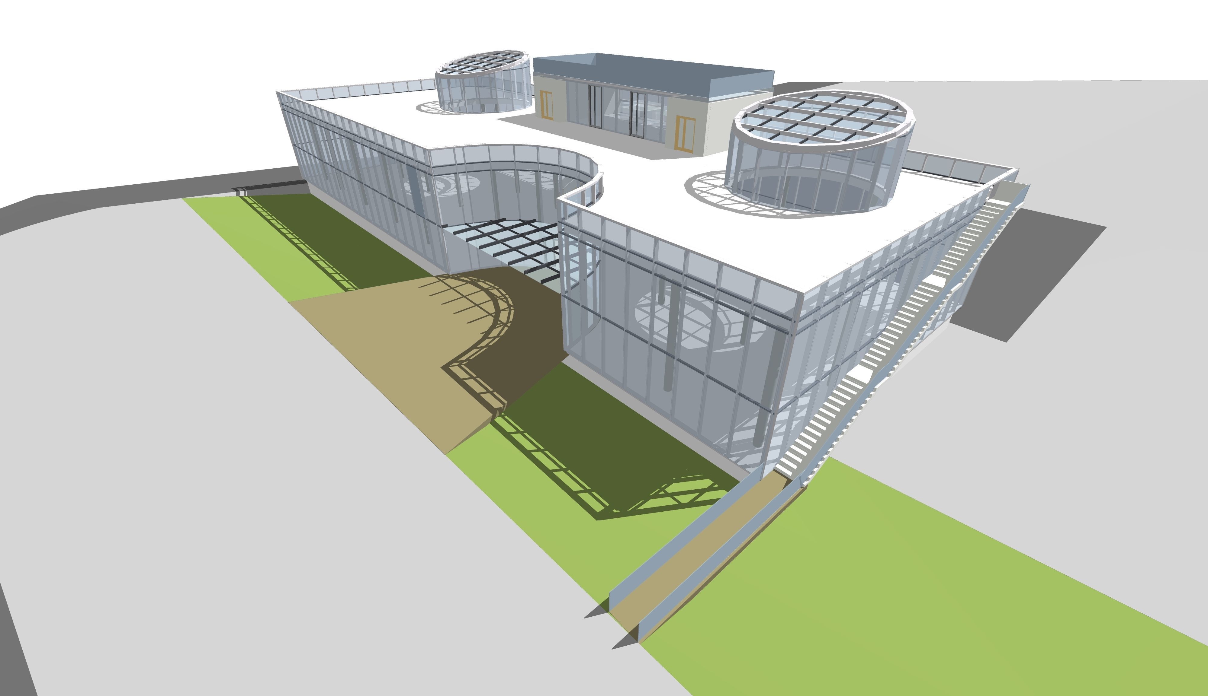 3D model of a two-storey office building 3D model_1