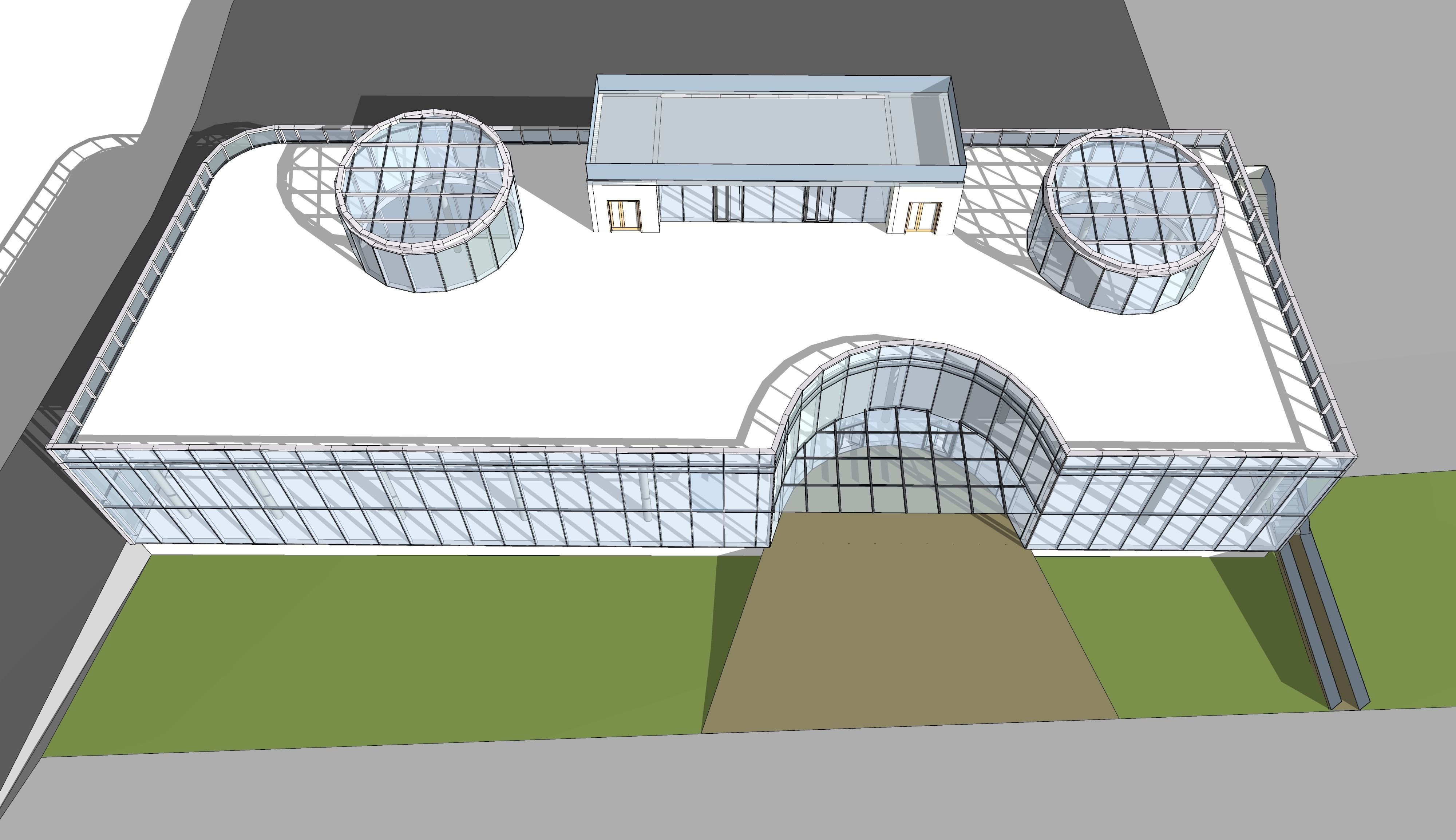 3D model of a two-storey office building 3D model_3