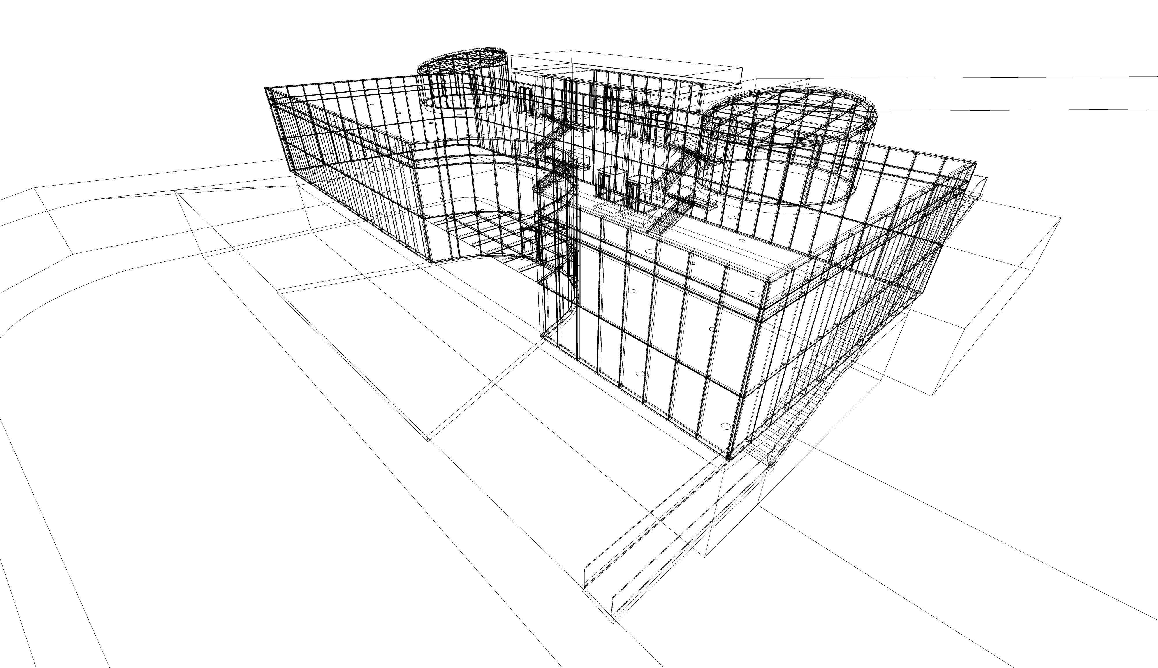 3D model of a two-storey office building 3D model_5