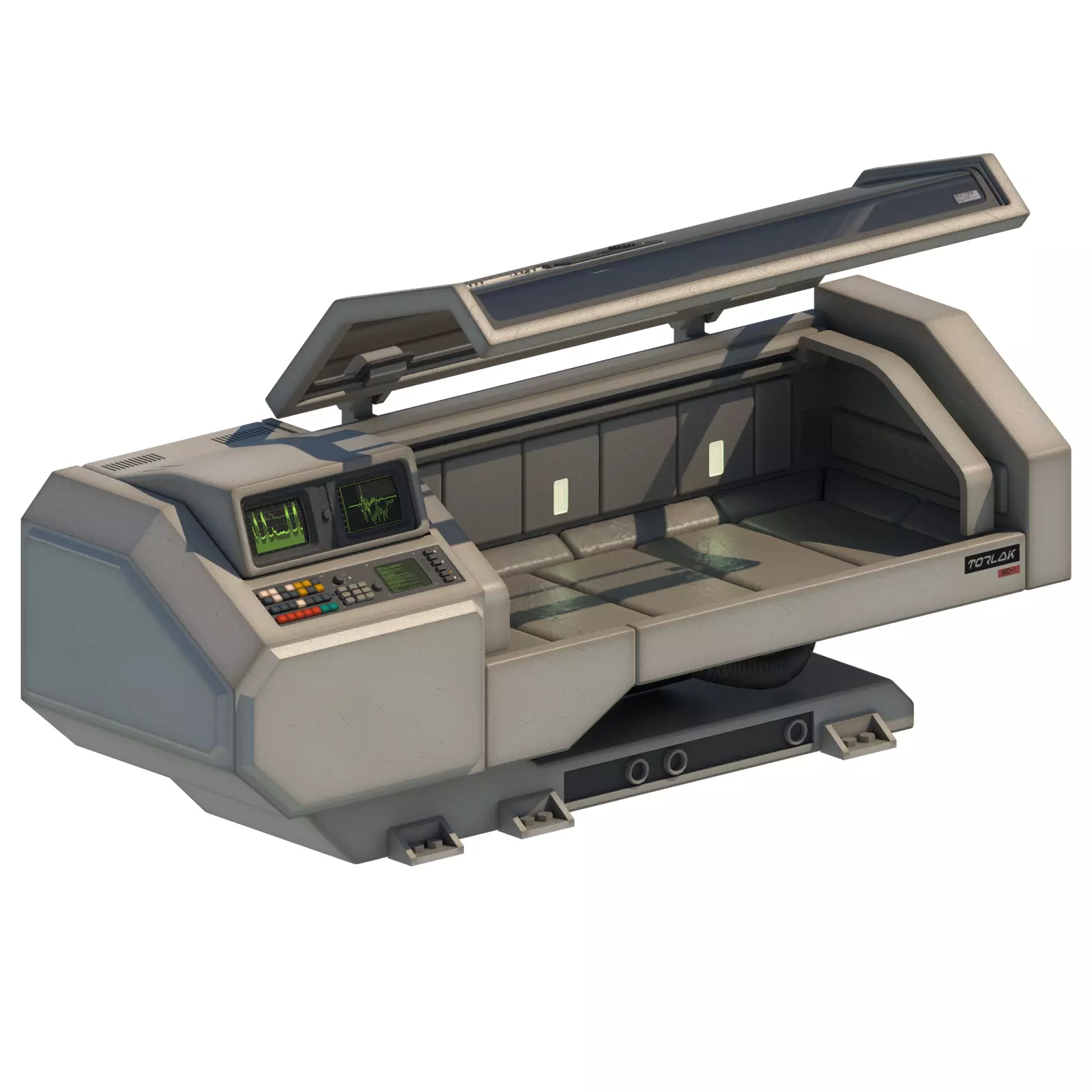 Retro Sci-fi Healing Machine Low-poly 3D model_0