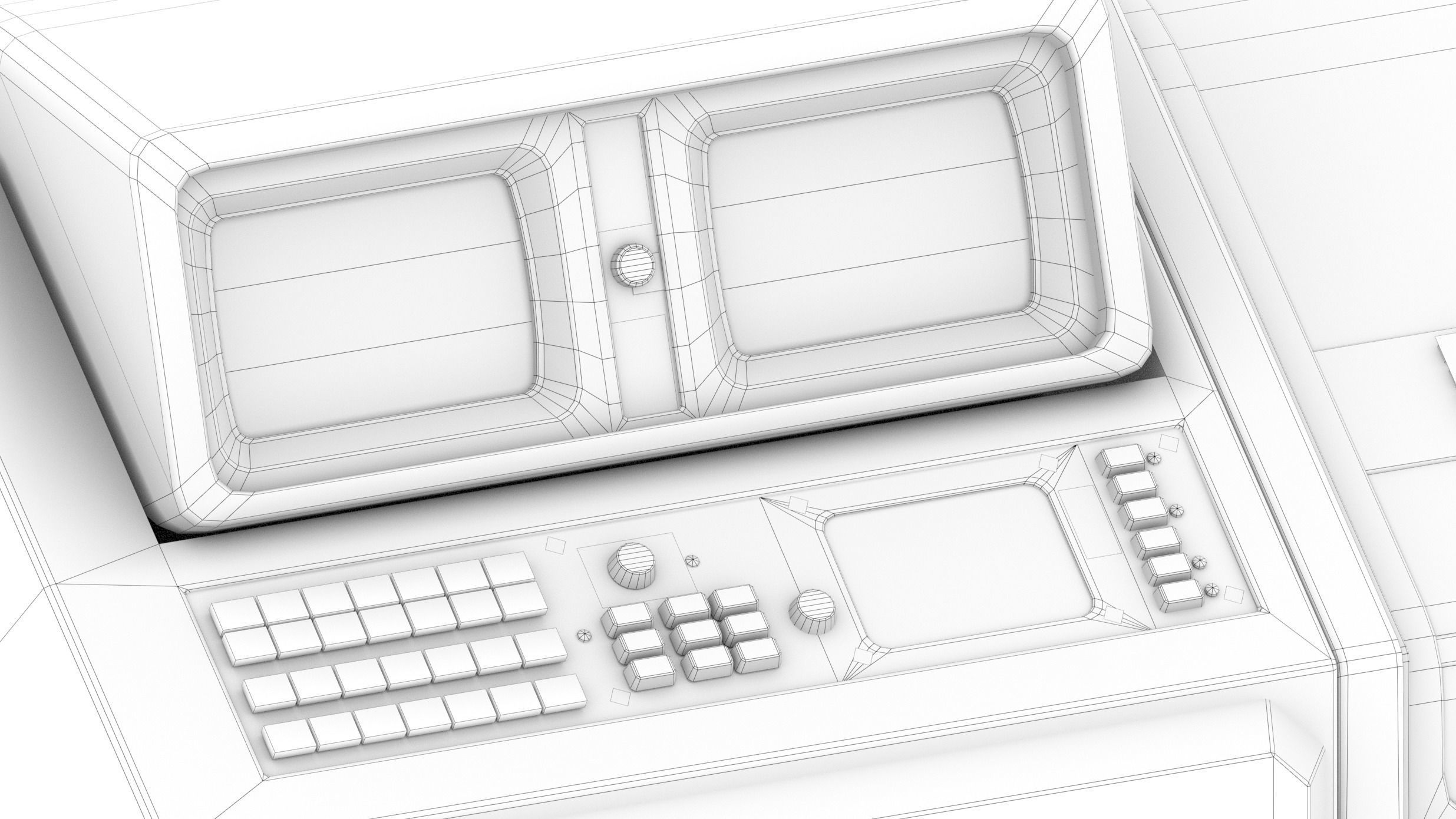 Retro Sci-fi Healing Machine Low-poly 3D model_16